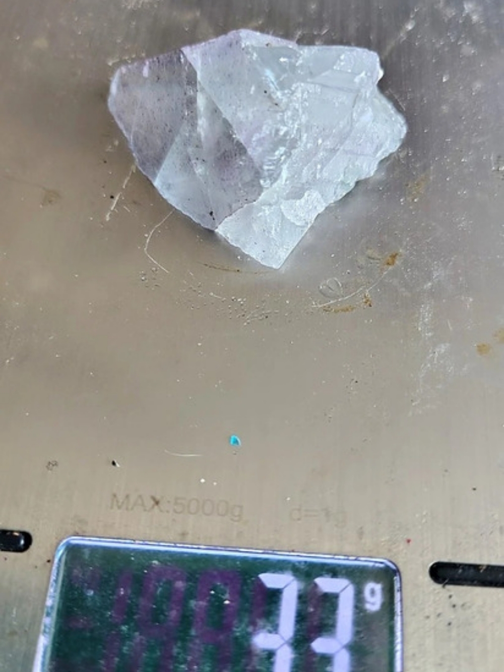 Raw Clear Purple Fluorite Crystal Specimen - 33g